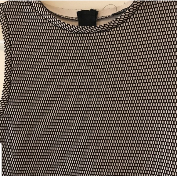 Zara Black and Tan Net Mesh Skater Dress - Picture 4 of 7